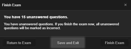 ProfExam Simulator - Finish Exam