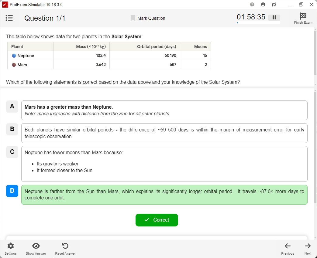 ProfExam Simulator - Text format