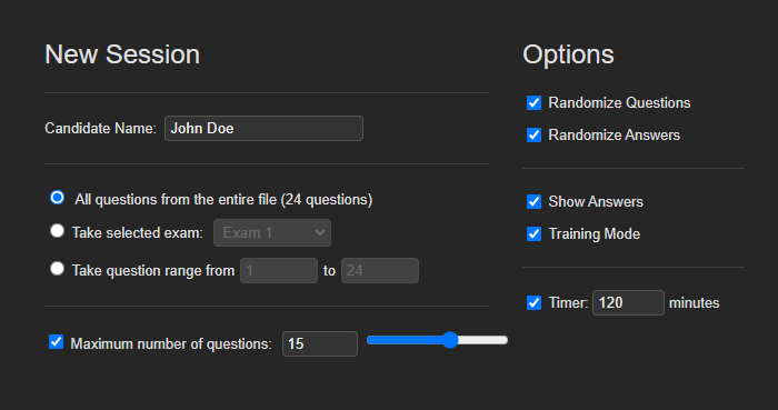 ProfExam Simulator - Full Control Before the Exam