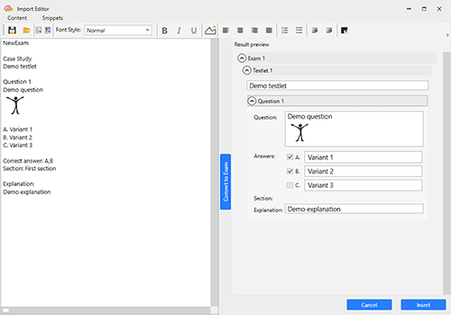 ProfExam Creator - Import From RTF