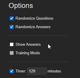 ProfExam - Multiple Testing Modes