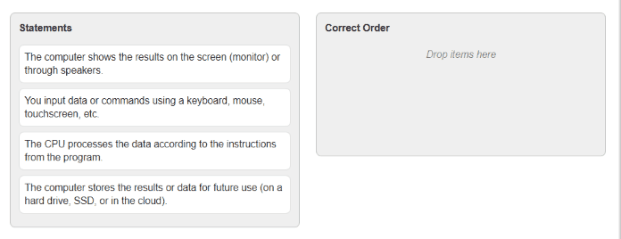 ProfExam Simulator - Question Reorder the Statements